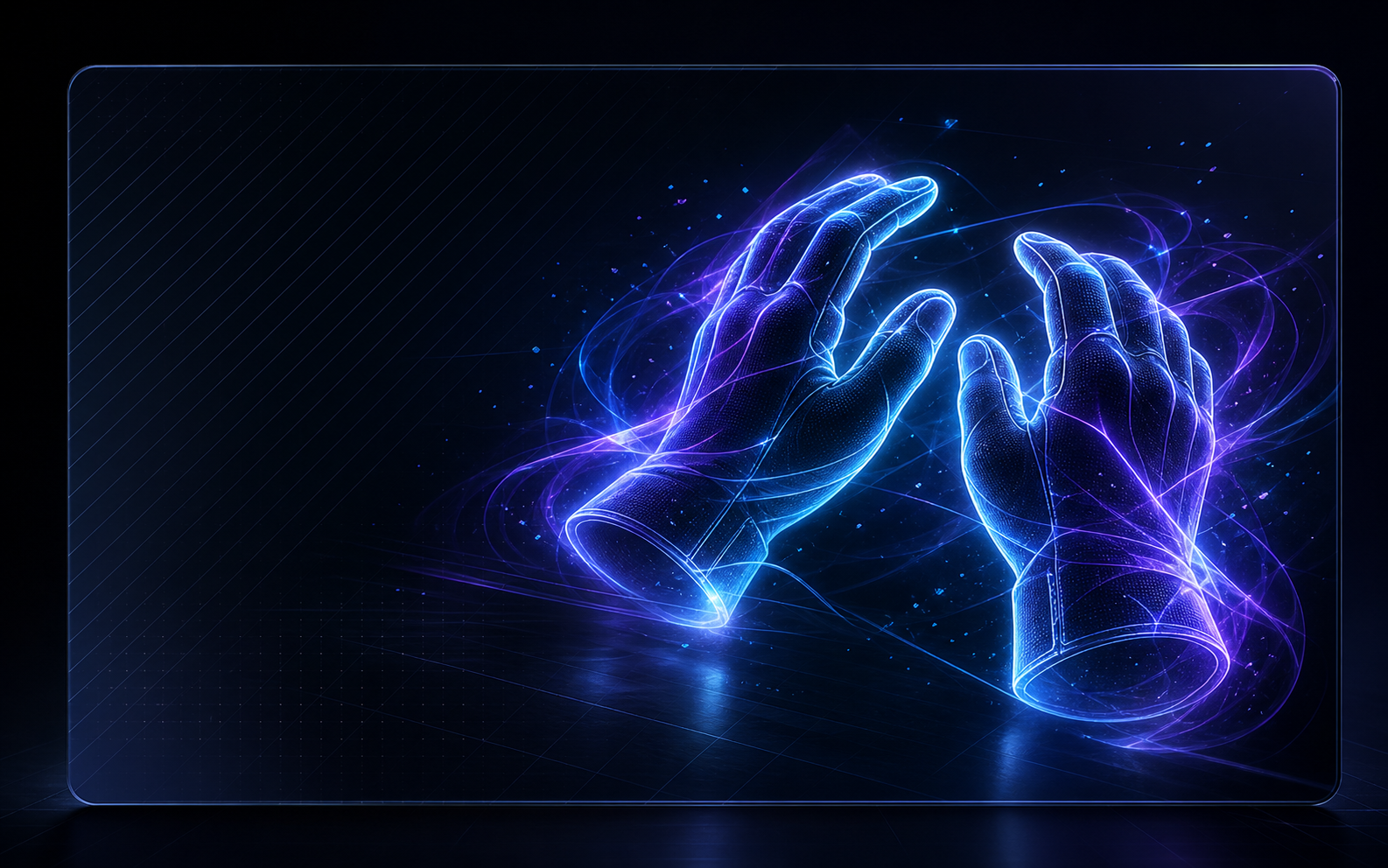 Abstract neon handwear energy artwork